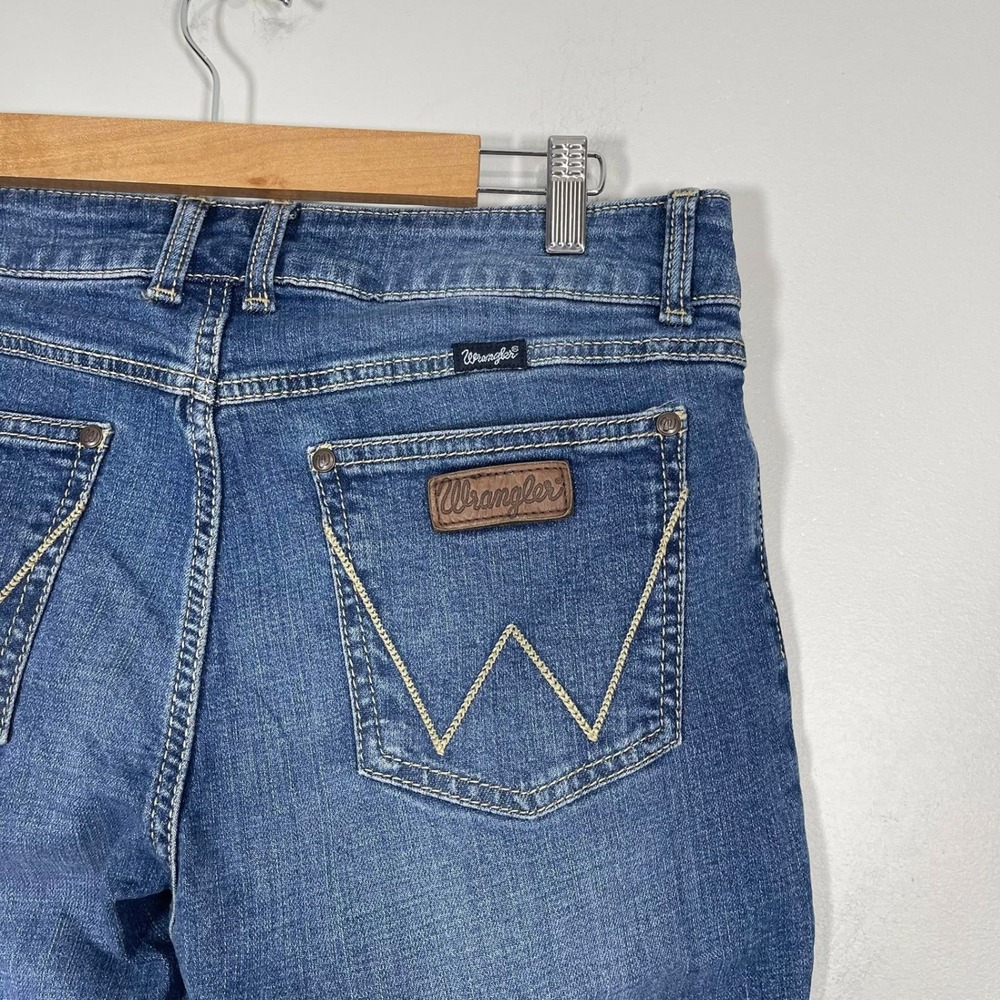 Wrangler Flare Leg Jeans 11/12 x 36 Mid Rise Medium Wash Denim Western Cowgirl‎ - Picture 6 of 9